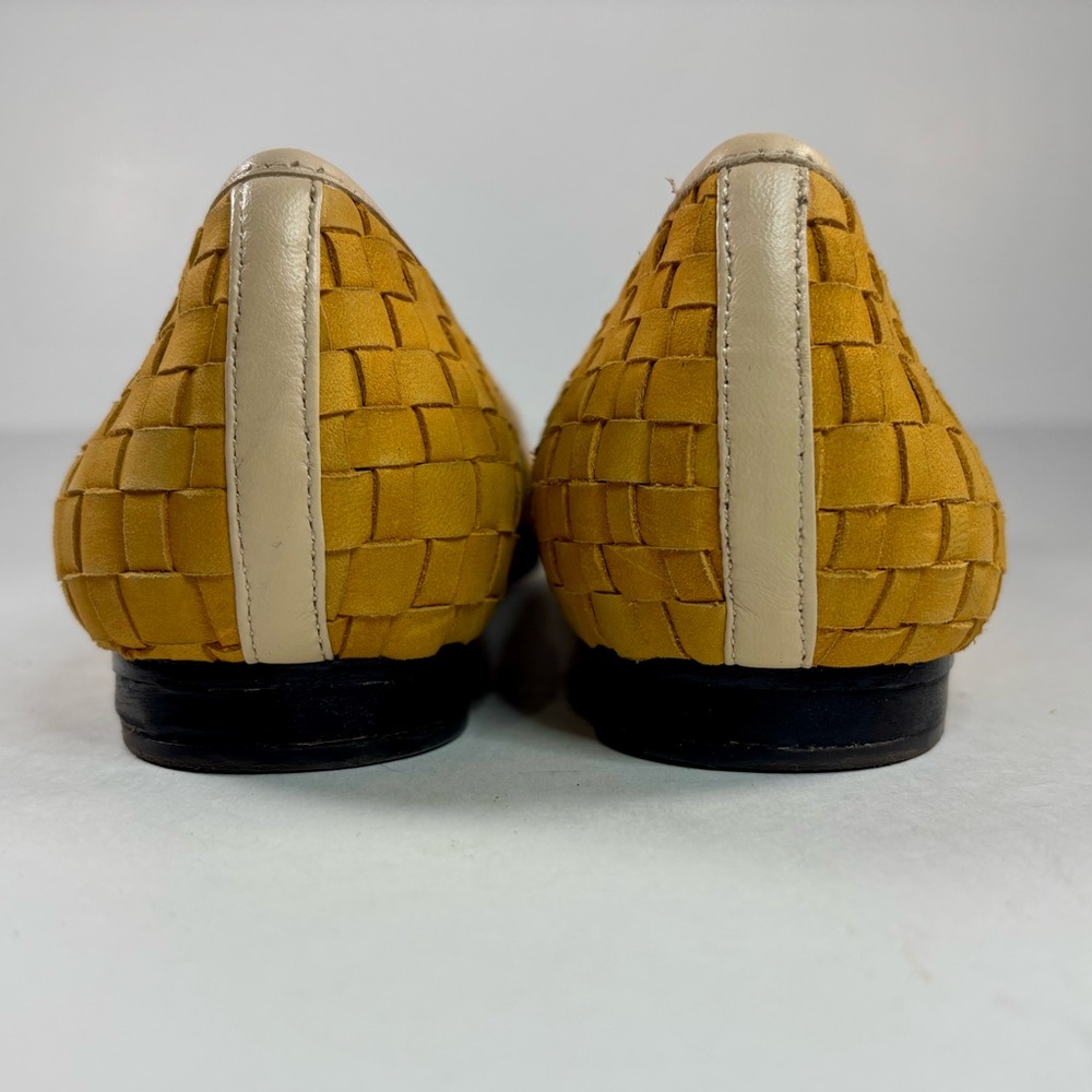Vero‎ Cuoio Elegant Yellow and Cream Women's Flats size 7M all leather - Picture 4 of 7